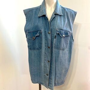 Oversized denim vests